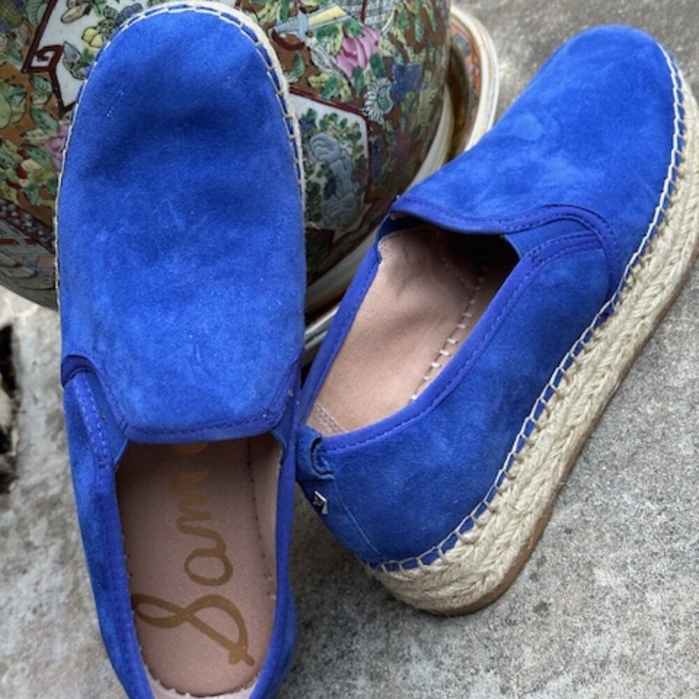 Sam Edelman Blue Suede Espadrilles